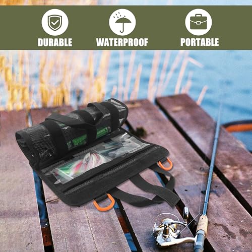Bolsa Organizadora para Señuelos de Pesca OROOTL con 6 Bolsillos, Cubierta Protectora PVC, Duradera, para Pesca en Agua Salada y Dulce miniatura 2