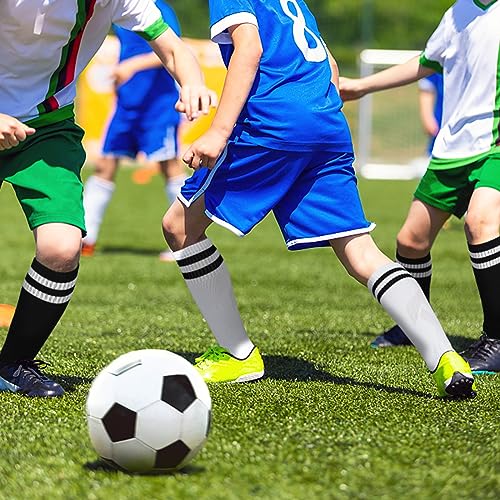 GRPSKCOS Kids Soccer Socks, 2 Pairs Sports Girls Boys Knee High Tube Socks Toddler Stripes School Uniform Stockings2