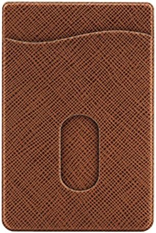 BRN1 Phone Card Holder, Stick-on Leather Wallet Functioning as iPhone and Android Wallet Case, Credit Card Wallet, Card Case and Money Clip - Brown