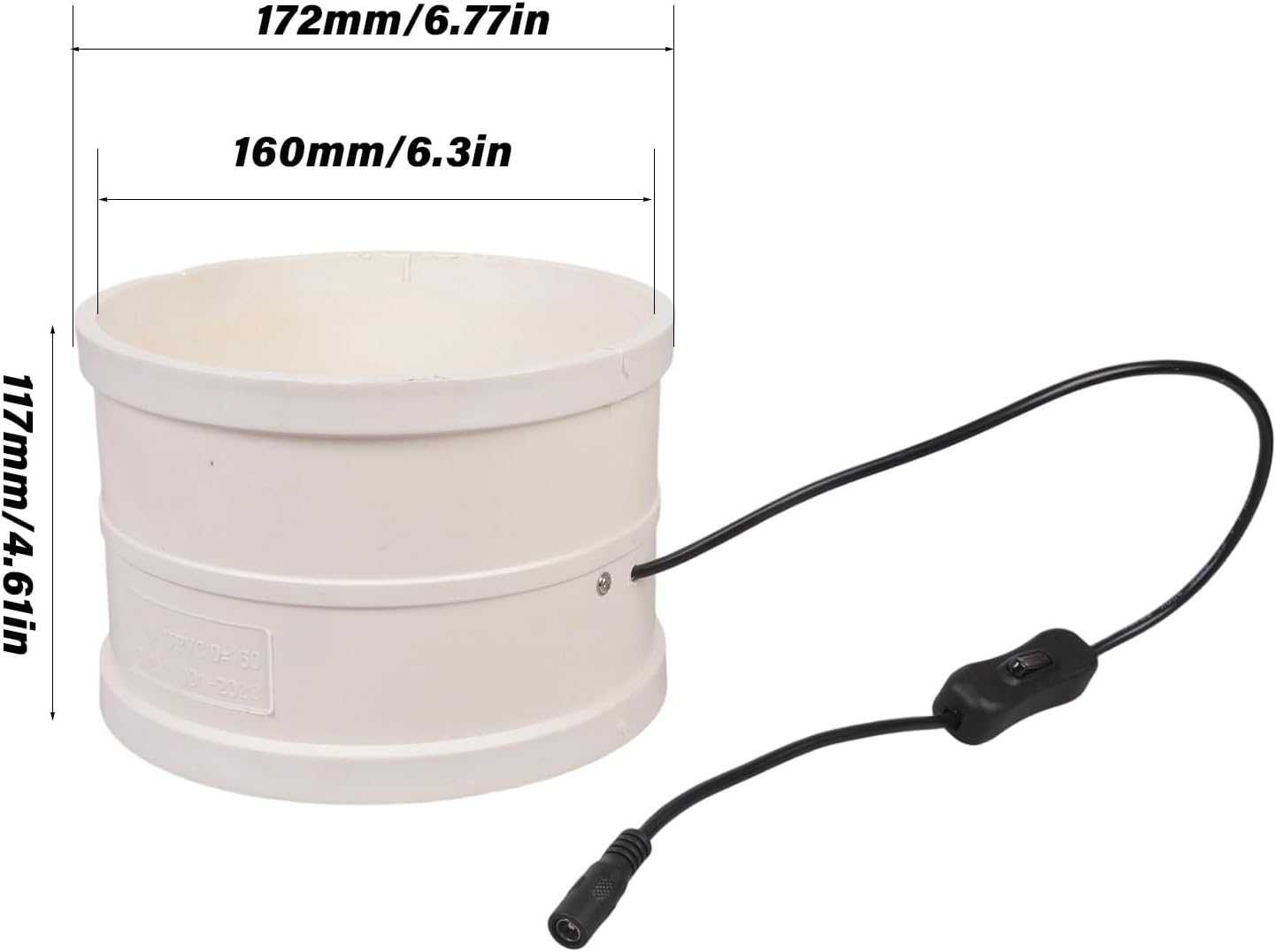 Hkfgdjdl 高160mm PVCパイプ換気扇 12V 6W 430CFM スモッグ蒸気を効率的に除去するためのスイッチ付き