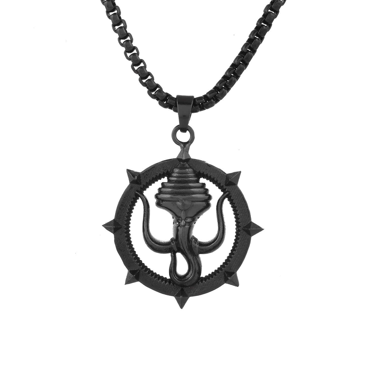 Eclipse Stylish Bold Black Trishul Mens Pendant|Black Pendant For Men|Gift For Men|Classic|Trendy|Anniversary Gift For Husband|Birthday Gift| Everyday Wear-image-13