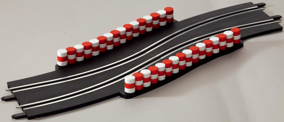 20061647 61647 Chicane Sección de estrechamiento con pilas de neumáticos Añadir en la pista piezas para GO & Digital 143 Slot Car Racing Set, Negro