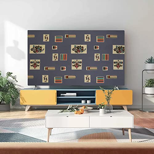 Image of Glassiano Marigold Dustproof Printed 65 inch LED TV Cover Screen Protector Compatible for All Models, Print 30