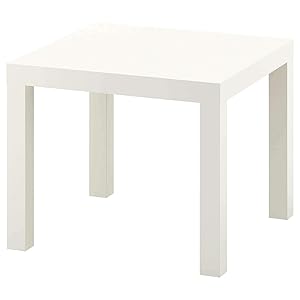Nueva mesa auxiliar LACK de bajo peso fácil de mover, oficina en casa 55x55cm (blanco)