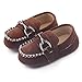 Lidiano Baby Nubuck Vamp Soft Sole Toddler Loafers Boat Shoes Crib Shoes (12-18 Months, Coffee)