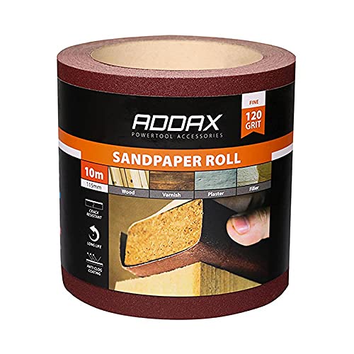 Addax Schleifpapier-Rolle, Körnung 120, 115mm x 10m