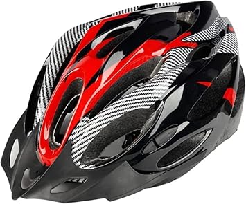 COROID Lightweight Integrally Helmets for Adults Bicycle - Adjustable Mountain Road Bike Helmets with Pads&Visor for Men and Women (Red) (Red)