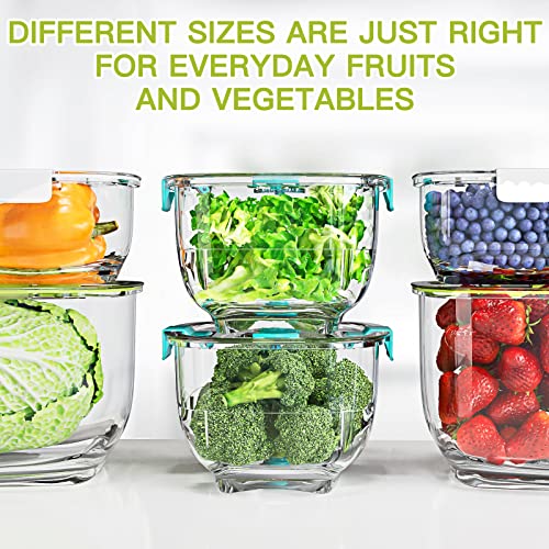 Luxear Fresh Produce Vegetable Fruit Storage Containers 3Piece Set, Bpa-Free Fridge Storage Container, Partitioned Salad Container, Fridge Organizers, Used In Storing Fruits Vegetables Meat Fresh Fish #TOP4