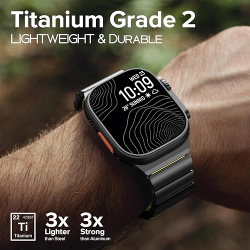 Image of CHANCHY Titanium Band Compatible with Apple Watch Ultra 3 /2 /1 Band 49mm 46mm 45mm 44mm 42mm, Luxury Band Titanium Silicone Dual-Layer Link for Men iWatch Series 11 10 9 8 7 6 5 4 SE