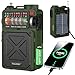 Raddy RE40 Radio de Onda Corta Receptor FM/Am/SW, Radio de manivela con Altavoz BT con batería de 4000 mAh, con Ruido Blanco, SOS, Soporte USB, Tarjeta Micro SD