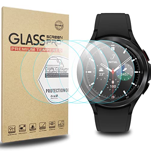 5 Pack of Galaxy Watch 4 Classic 42mm Screen Protector, ZPJPPLX Waterproof Tempered Glass Screen Protector Cover Compatible with Samsung Galaxy Watch 4 Classic 42mm [Perfectly Fit] [Crystal Clear]