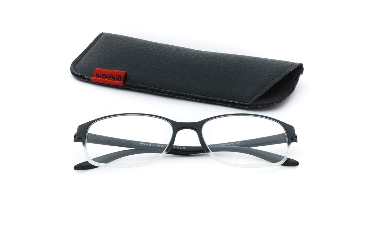 Dr.Harmanns Rectangular Reading Glasses (Matt Black) (Library 8 +1.25) (B07V692T37) Amazon Price History, Amazon Price Tracker