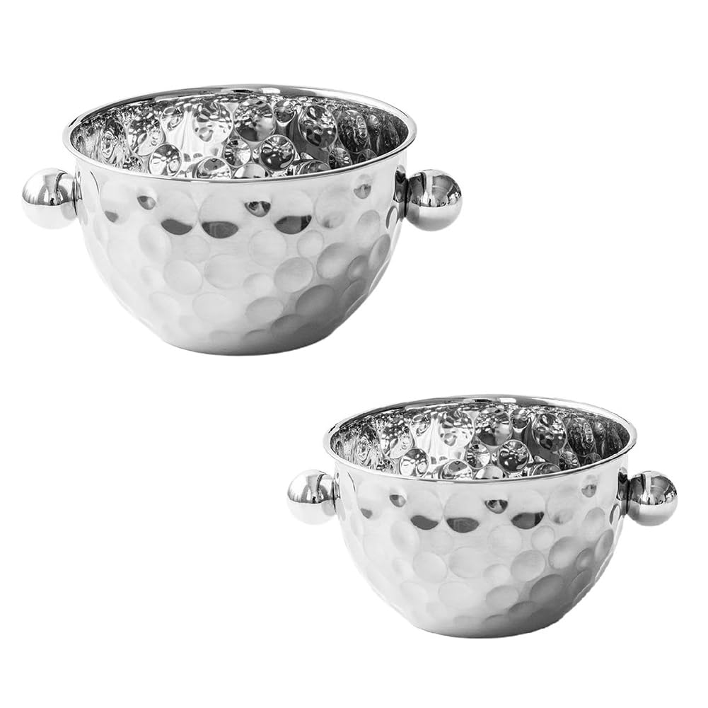 Hndhbfgrt Beverage Tubs, Wine Bucket in Stainless Steel, 2 Pack Ice Buckets with Scoops for Beer Bottle Drinks