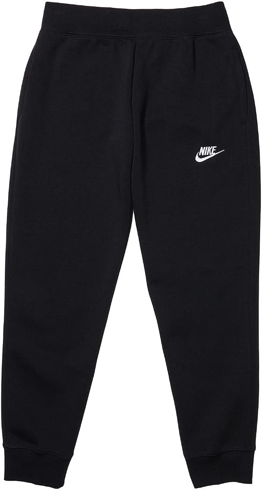 Girl's Sportswear Club Fleece Pants (Little Kids/Big Kids) Black/White S (8-9 Big Kid)