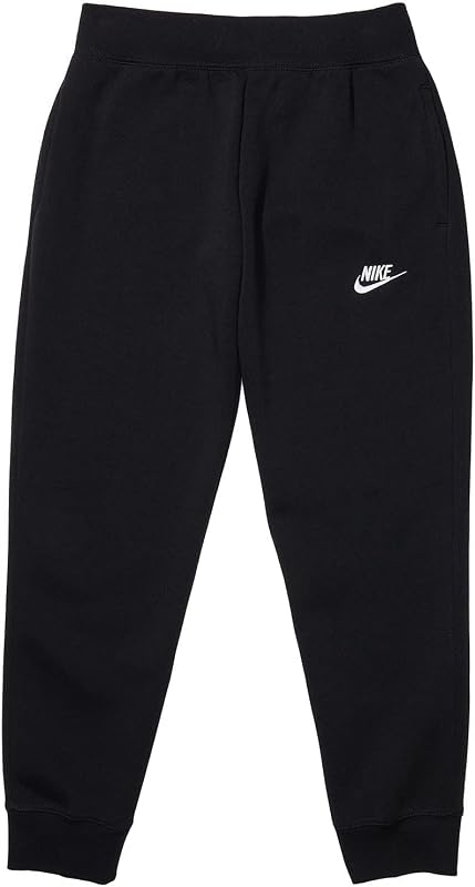 Girl's Sportswear Club Fleece Pants (Little Kids/Big Kids) Black/White S (8-9 Big Kid)