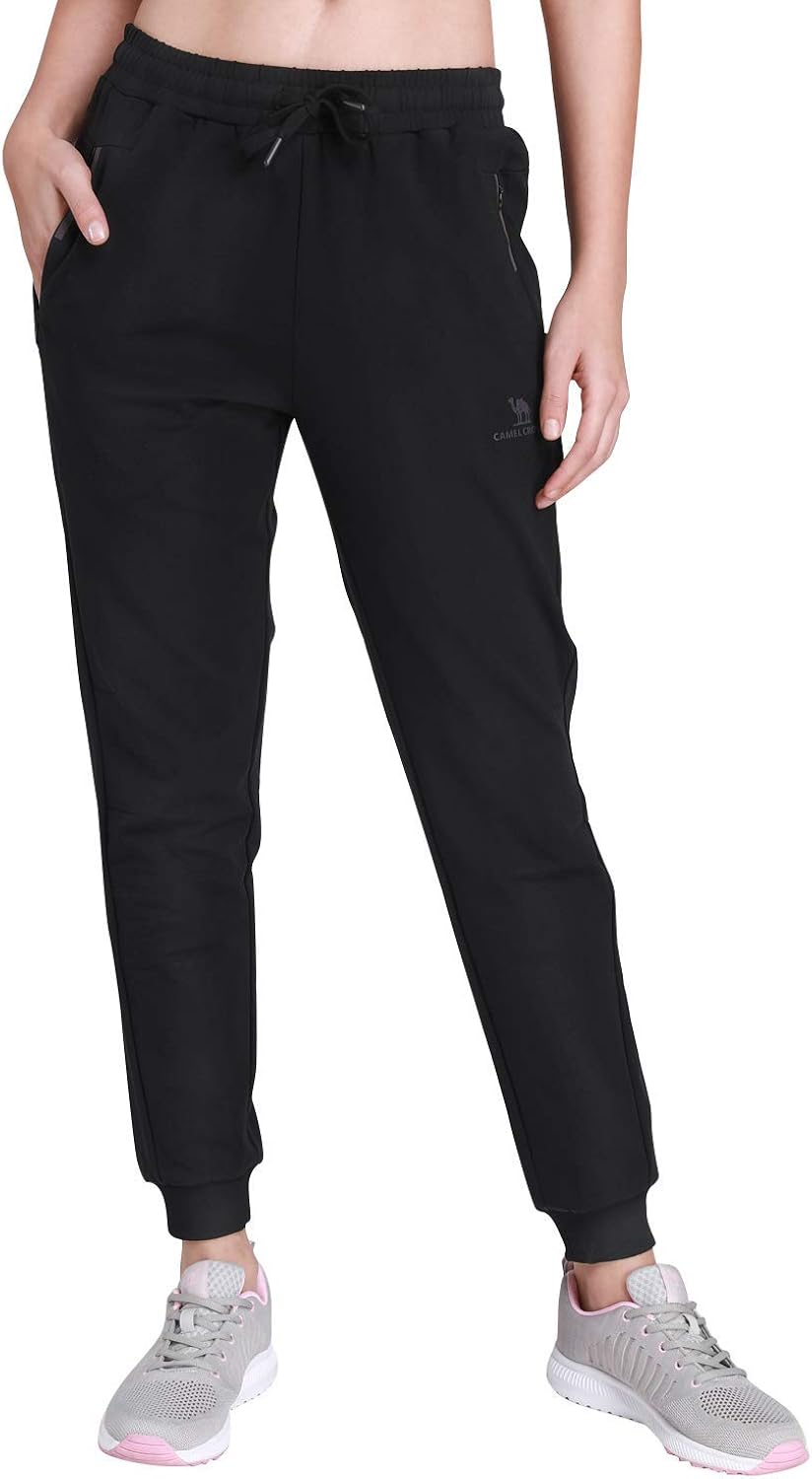 CAMEL CROWN Women's Jogger Pants with Pockets Soft Drawstring Sweatpants for Gym Running Jogging Lounging