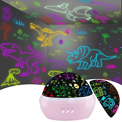 Dinosaur Toys for Girls Dino Projection 2 in 1 Car Toys for 2-10 Year Kids Easter Toy Chirstmas Xmax Birthday Gifts