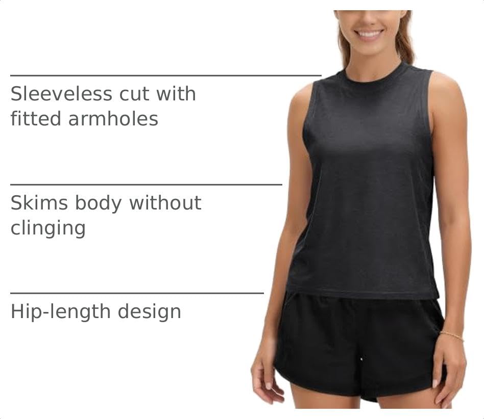 Image of ODODOS Women's Performance Tank Ultra Soft odSTRATUM Tech Sleeveless Tee Shirts High Crew Neck Pullover Top