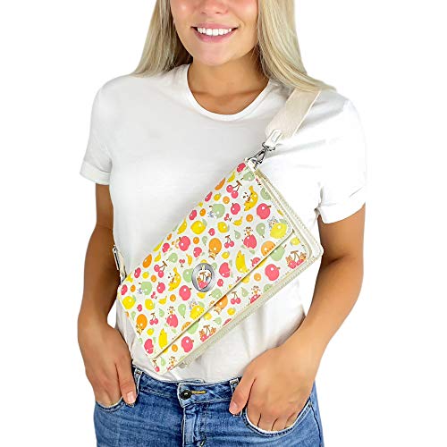 Controller Gear Animal Crossing Sling Bag for Women, Girl's, Kids. Nintendo Switch and Switch Lite Case, Accessories, Travel Bag, Carrying Case. Fruit Pattern - Nintendo Switch