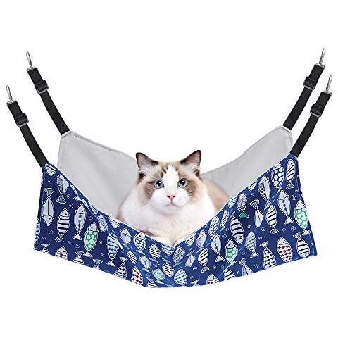 PERSUPER Cat Hammock Bed for Cage - 22x18 inch Adjustable Hanging Cat Bed Reversible Cat hammocks for Indoor Cats, Soft Cat Perch, Sleeping and Resting Sleepy Pad for Kitten Ferret Puppy or Small Pet Cover