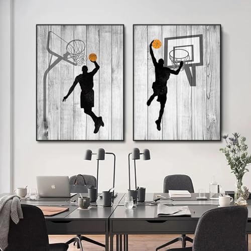 Tableau basket-ball moderne impression haute definition triptyque