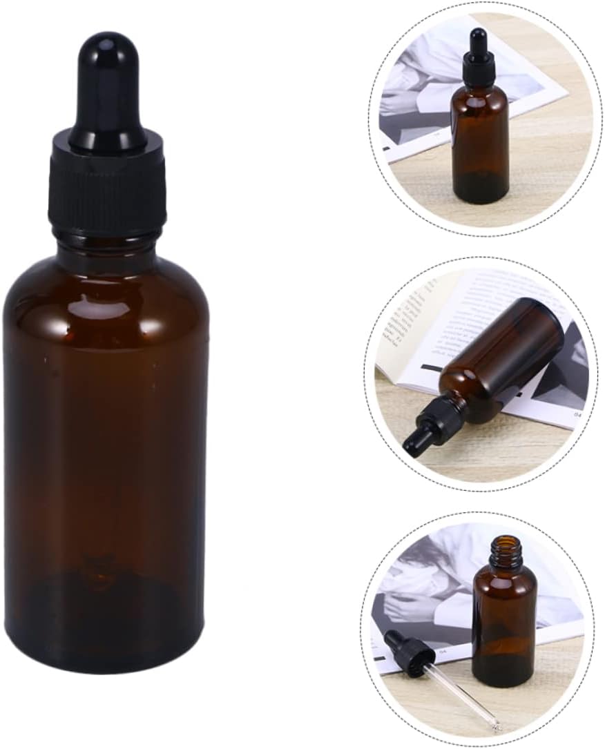 6Pcs Refillable Dropper Bottles Glass Oil Bottles with Dropper Caps for Essential Oils Perfumes and Liquid Dispensing for Home and Lab Use