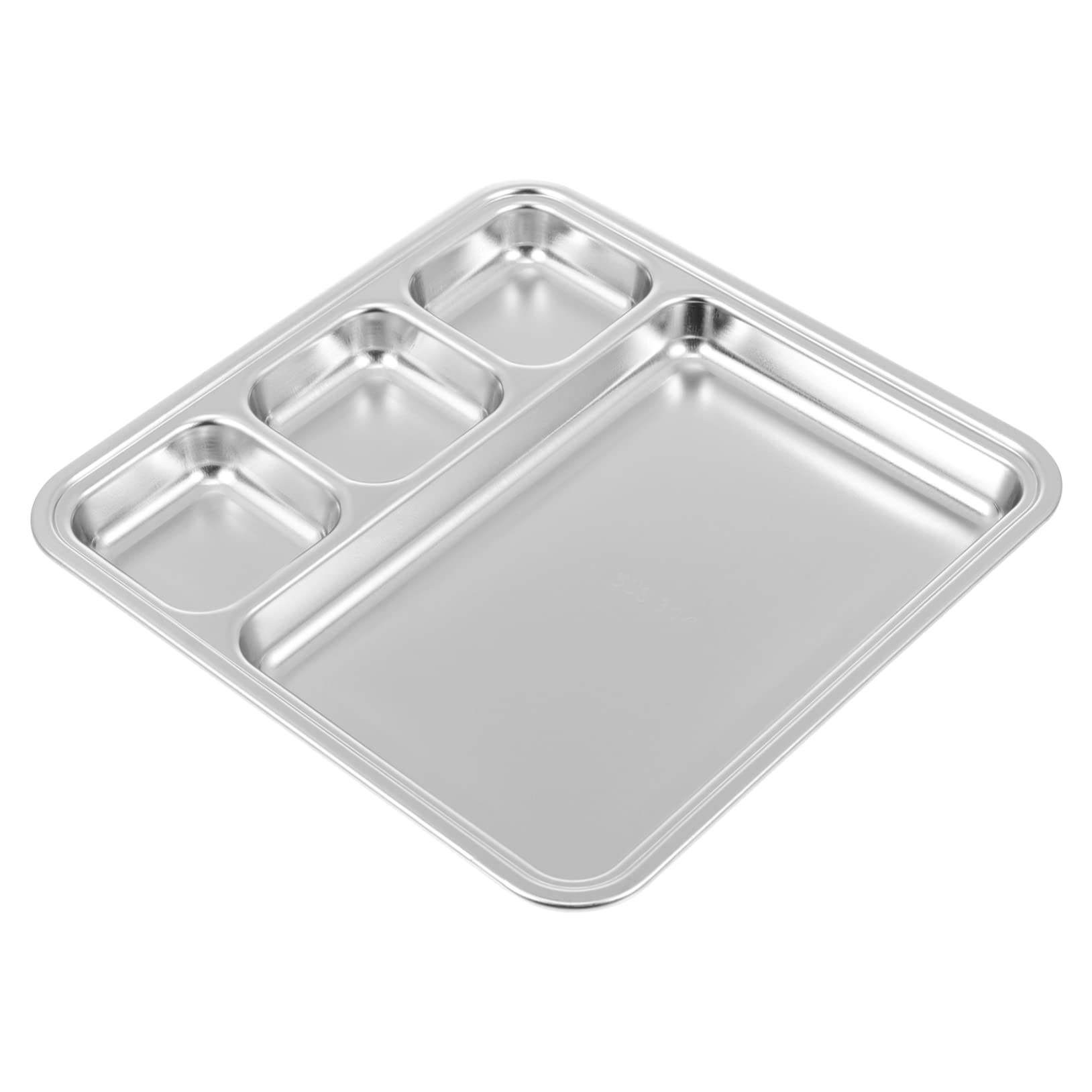 CabilockCompartment Seasoning Plate Sections Dinner Trays Compact Serving Platter Stainless Steel Kids Plates Divided Dish Stainless Steel Containers Dumpling Plate Baby Food Western Plate