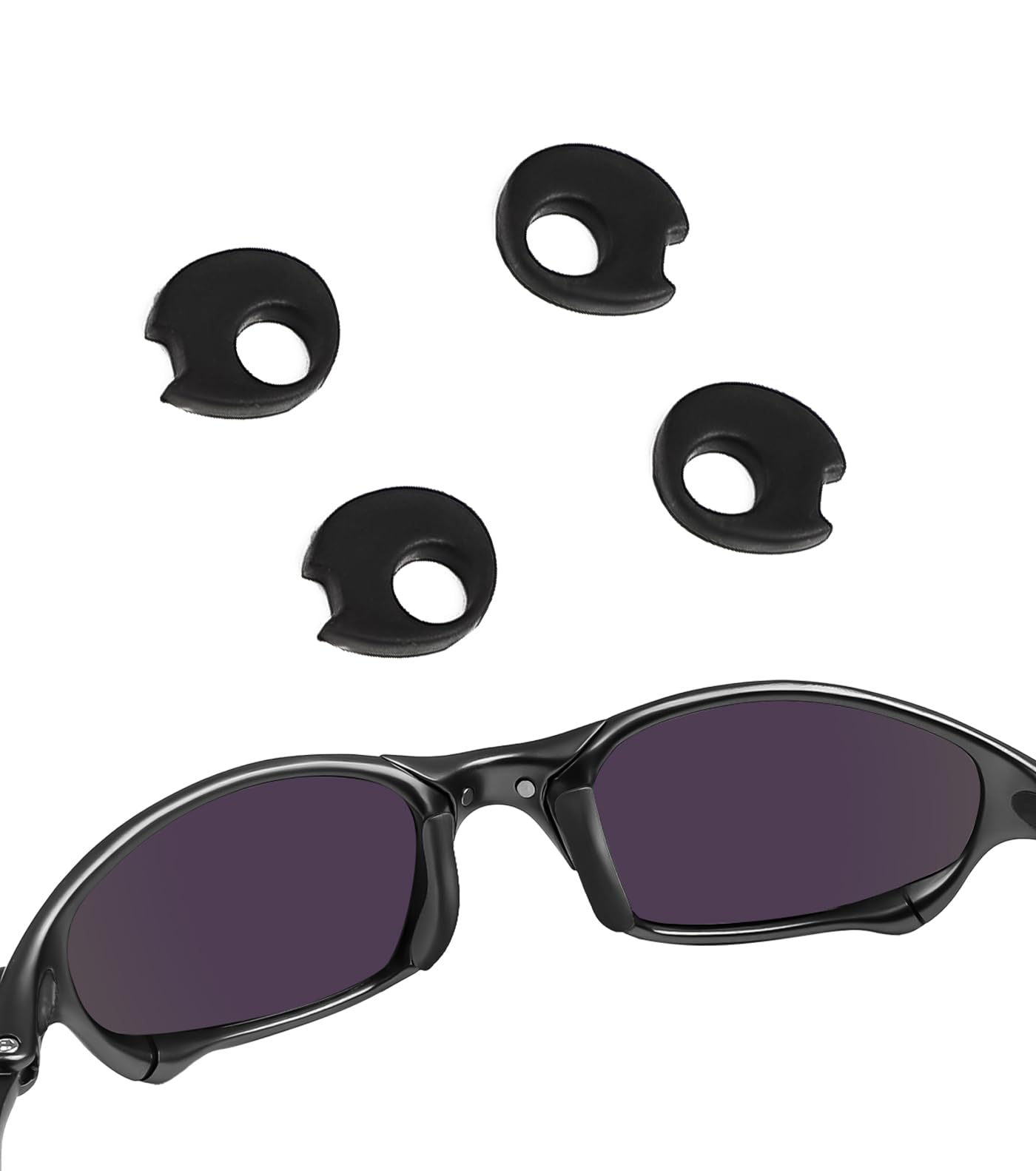 2 Pairs Replacement Orbital Gaskets for Oakley Juliet/X Metal XX/X Squared OO6011/Romeo 2 Sunglasses Metal Frame, Black Orbital Gaskets