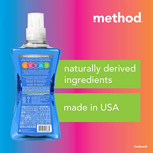 Image of Method Liquid Laundry Detergent, Fresh Air, 66 Loads Per Bottle, Biodegradable Formula, Plant-Based Stain Remover, 53.5 Fl Oz (Pack of 2)