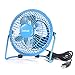 Ventilatore USB da Scrivania Portatile |Daffodil UFN100| Mini Ventilatore Esterno per PC Silenzioso con Supporto Regolabile per Ufficio per Office/Comodino,/Camera da Letto, 10 cm, Blu