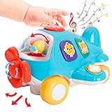 Baby Toys 12-18 Months, Educational Airplane Toys for 1 2 3 Year Old Boys Girls with Lights & Music Kids Early Learning Toys for Toddlers 1-3 Birthday Boys Girls Gifts Baby Toys 6 to 12 Months