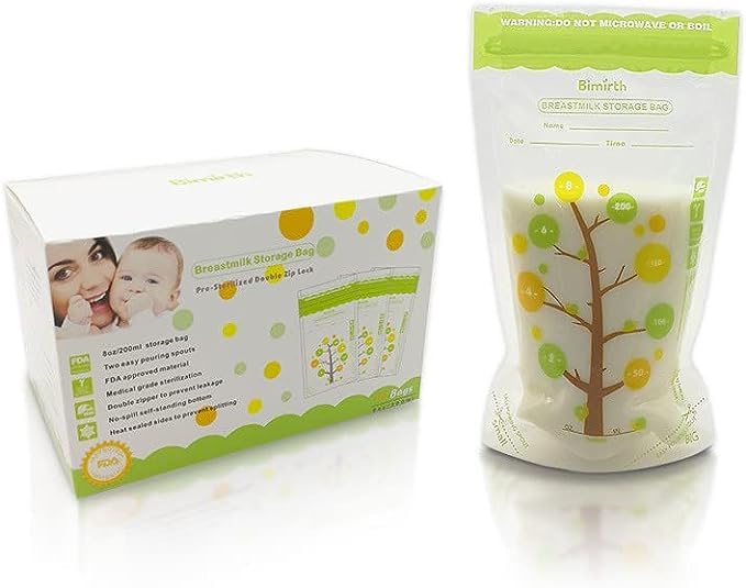 Breast Milk Storage Bag, Self Standing Leak Proof Milk Storage Bag 112 PCS pre Sterilized BPA Free for Refrigeration and Freezing