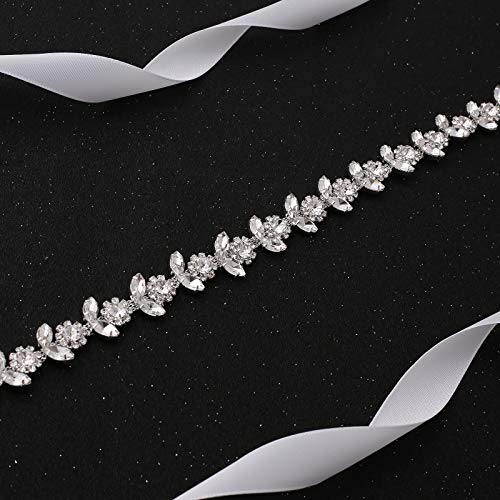 Thin Crystal Wedding Belt Bridal Belt Bridesmaid Sash with Rhinestones Pearls for Women Dress Accessories3