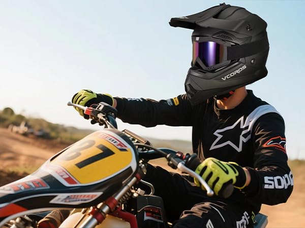 Image of VCOROS Youth Kids Dirt Bike Helmets,Kids Motocross Helmets DOT Approved