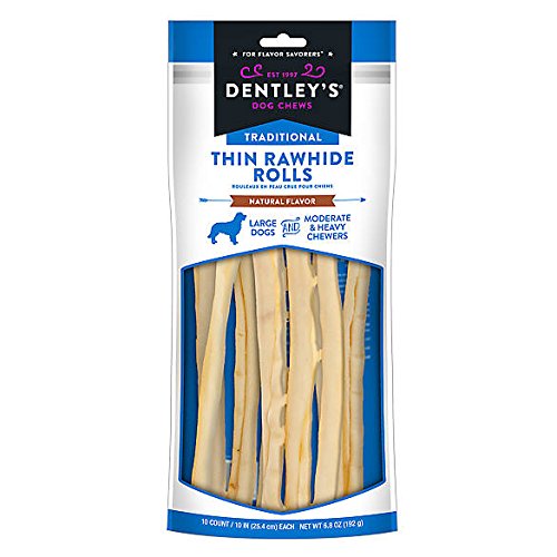 Dentleysnatural Flavor Rawhide Retriever Sticks For Large Dogs 10