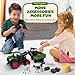 Remote Control Tractor Toy with Trailer | Metal Front & Front Loader Farm Vehicle Set with Lights & 8-Wheel Design, RC Tractor Truck for Boys & Girls Ages 3-9, Fun Farm Toy Gift for Toddlers & Kids