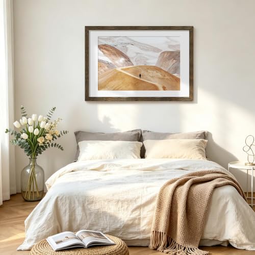 Image of Picrit 24x36 Rustic Brown Poster Frame, Picture Frame for Wall, 3 Pack