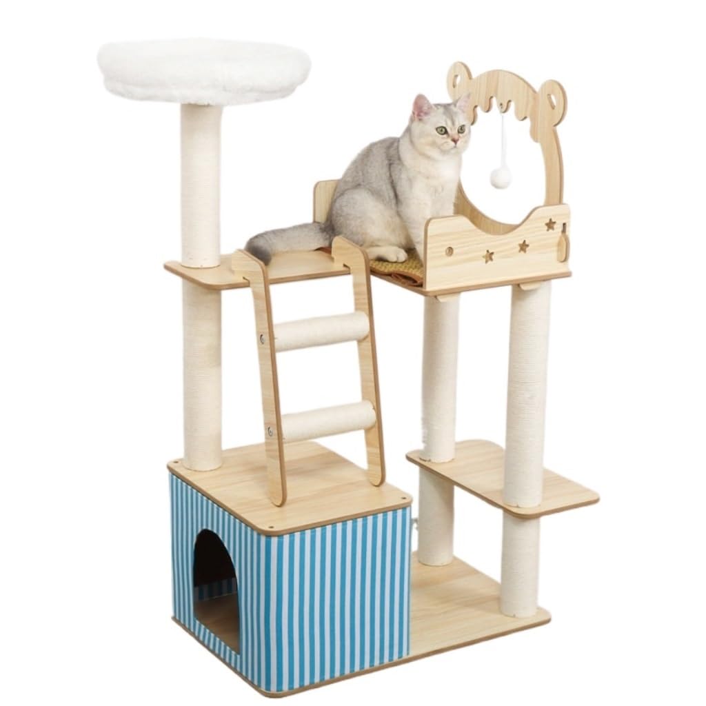 asdchZen Cat House Cat Climbing Frame, Cat Nest, Cat Tree, Special Cat Scratching Board For Big Cats, Villa Cat Space Capsule Cat Rack Cat Bed-A-P101,A-P101
