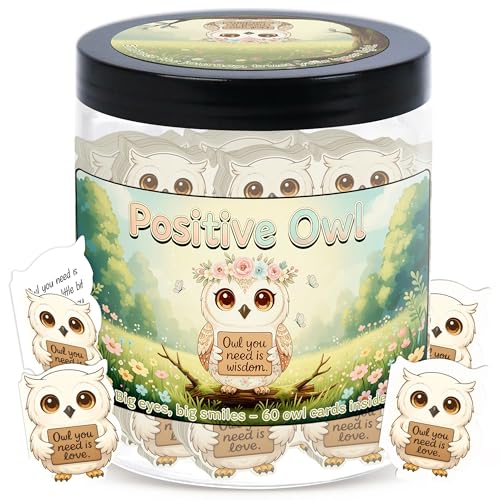 Positive Owl Jar With 60 Affirmation Cards...