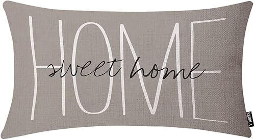 Miniatura 1 de EKOBLA Home Sweet - Fundas de almohada cuadradas rústicas y elegantes para exteriores, fundas de cojín cuadradas para sofá, silla, funda de cojín de