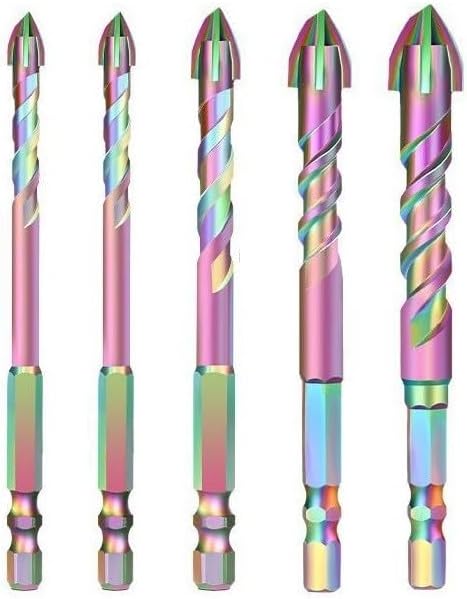 Super-Hard Carbide Drill Bits, 5-Piece Set with 95mm Length, for Drilling Glass, Tile, Wood, and Metal, Includes 6mm, 8mm, 10mm, and 12mm Sizes