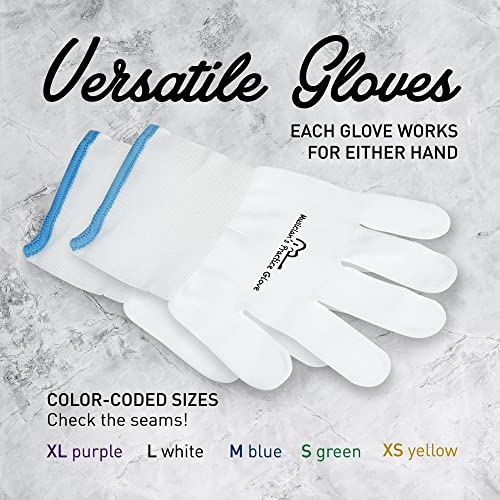 Musician's Practice Glove - 2-Pack Guitar Gloves For Men And Women, Fingertip Protectors For Playing String Instruments, Hand Issues And More, Nylon Thin Gloves For Indoor/Outdoor Gigs, Medium, White #TOP4