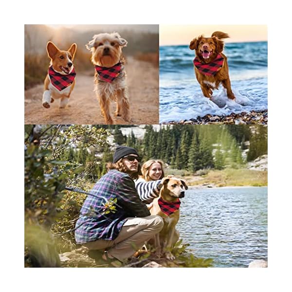 Buffalo plaid dog bandanas 1pack,red plaid dog bandanas scarf triangle bibs kerchief flannel thicken cotton bandana accessories for small medium large dogs and cats - image 7