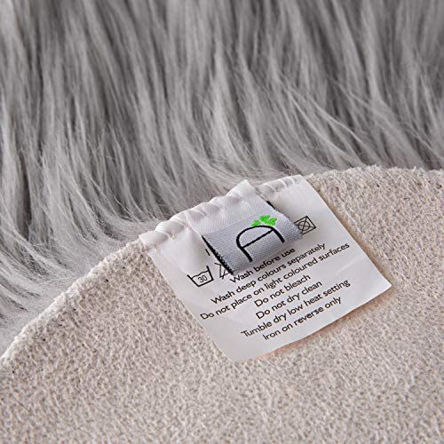 Ashler Faux Fur Rug, Fluffy Shaggy Area Rug Ultra Soft 2 X 3 Feet Sheepskin Fur Rug, Grey Fuzzy Rug Machine Washable Shag Rug, Nursery Decor Throw Rugs For Bedroom, Kids Room, Living Room #TOP6