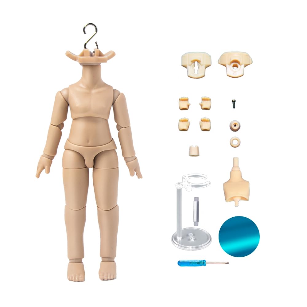 XiDonDon New 4.2 inch/4.6 inch Doll Body 1/12 YMY PVC Body for GSC,STO,1/12 BJD Doll Head Movable Spherical Joint Dolls Action Figure Toys (10.8cm Suntan Skin)