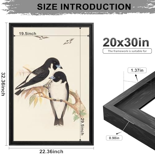 Image of 20x30 Frame Black, Hang Horizontally or Vertically, Perfect 20x30 Poster Frame for Photos, Posters & Artwork