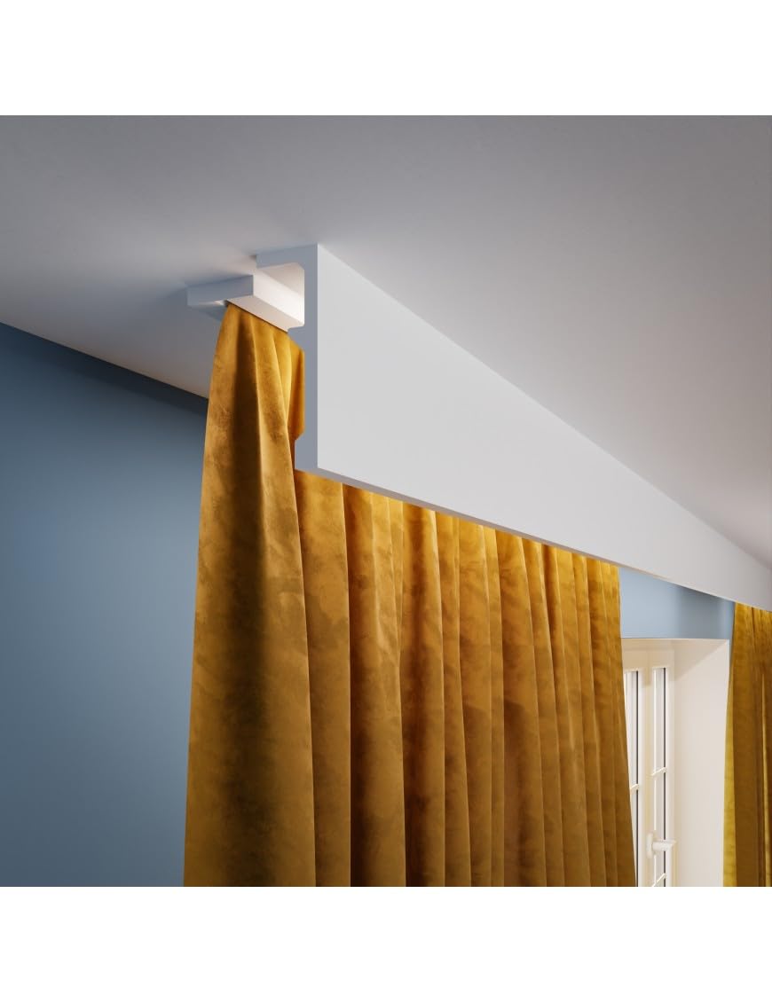 Cornici velette per led a soffitto e parete (lunghezza 2 metri - NH2), per illuminazione indiretta con le strisce led | decorative, prefabbricate in duropolimero