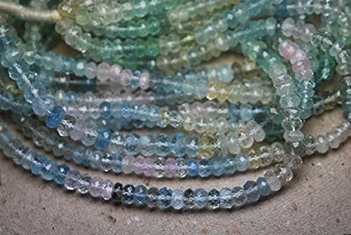 Aigue-marine facettée en rondelle LKBEADS de qualité supérieure pour bijoux artisanaux fins