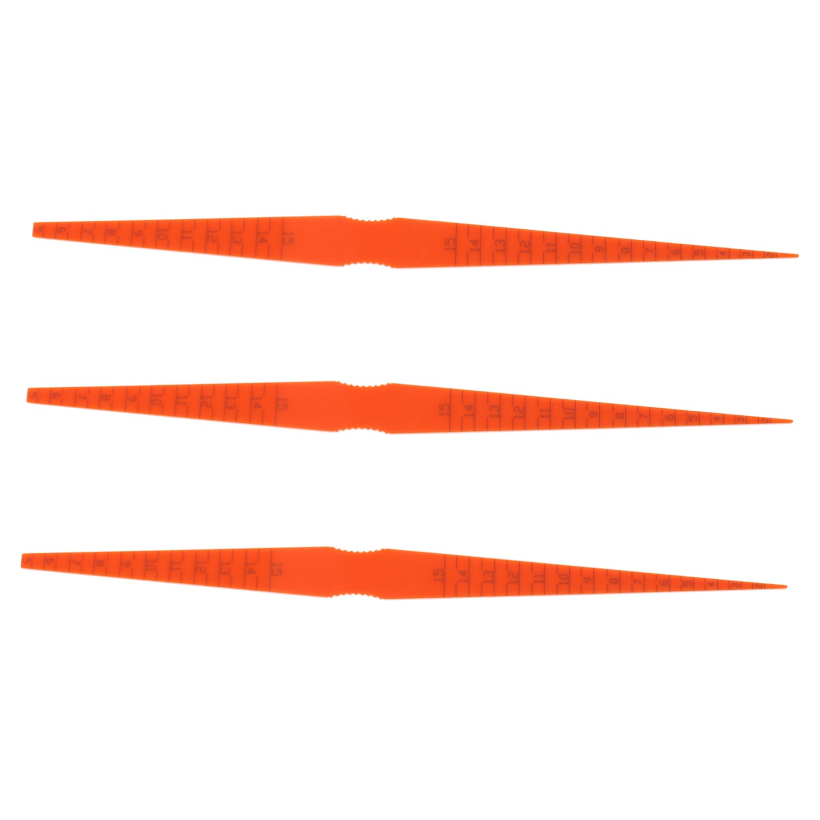 GRIRIW 3pcs Body Measurement Tools Fail Gauge Feeler Gauges Tool for Measuring Gap Width Valve Thickness Gauge Taper Gauge Wedge-Shaped Feeler Gauge Orange Traceless Composite Materials