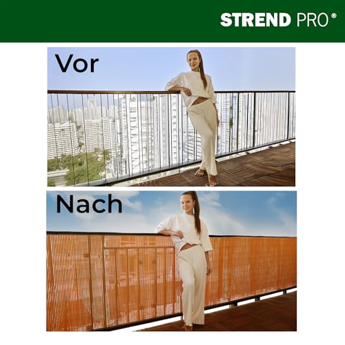 Protección visual de PVC STREND PRO resistente al viento y exterior texturizado bambú 4